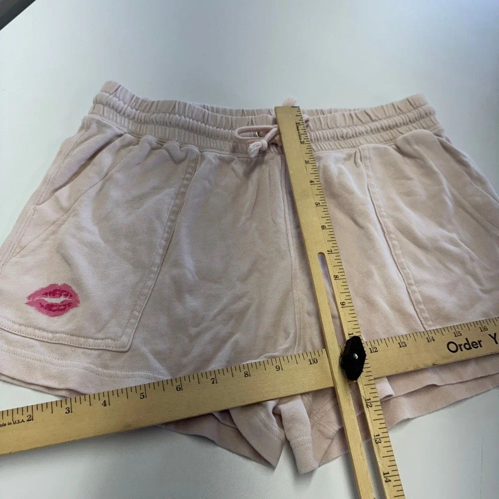 J.Crew Shorts Womens‎ Small Pink Magic Rinse Kiss Print Lounge Drawstring Cotton - Picture 11 of 12